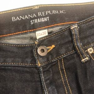 BANANA REPUBLIC Men/'s Size 33//30 34//30 NEW Jeans Denim Pants Straight Dark Wash